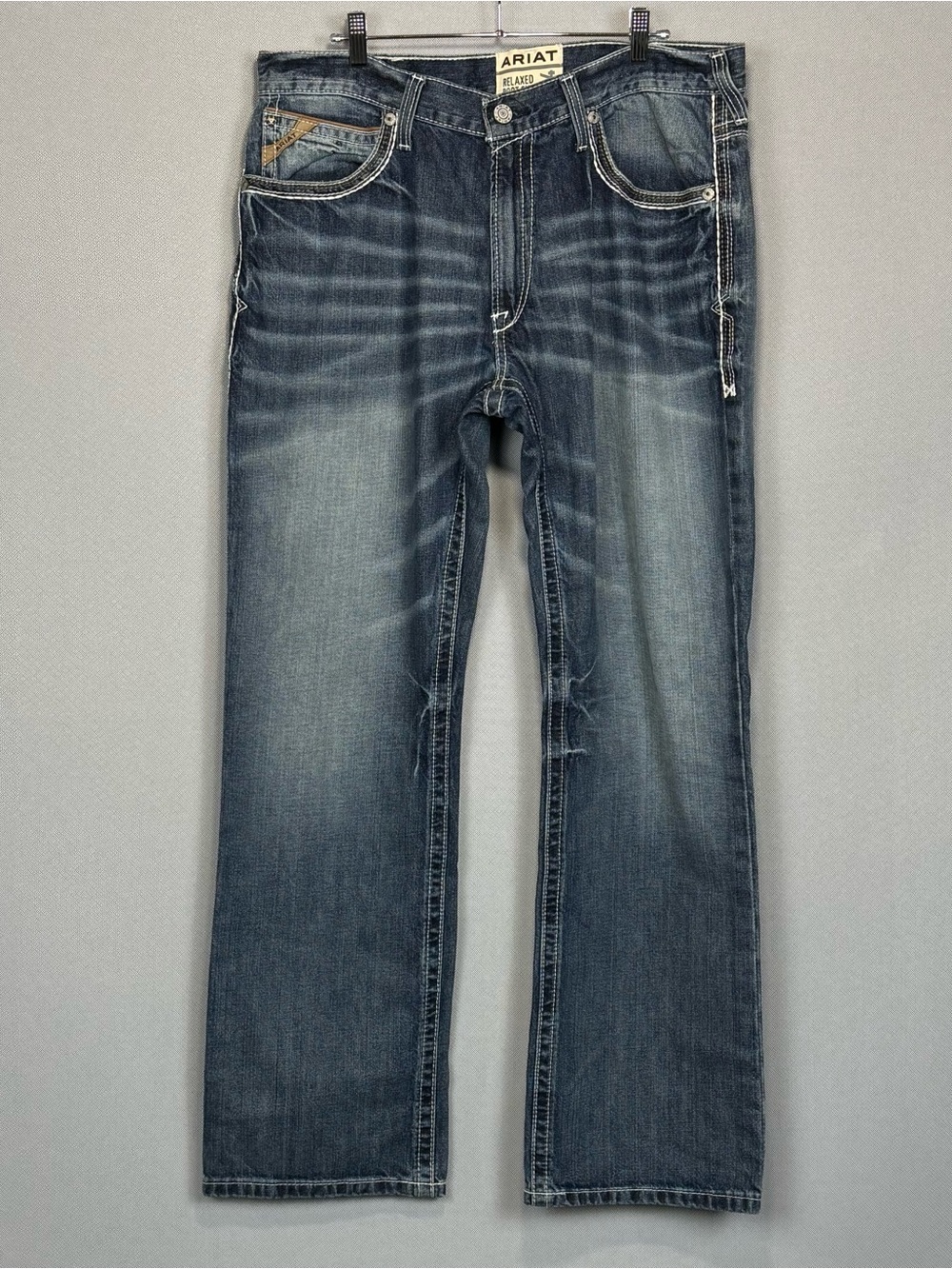 Ariat Jeans Men 36x32 Blue M4 Coltrane Relaxed Boot Cut Mid Rise Denim Durango